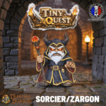 Figurine Sorcier/Zargon TinyQuest compatible HeroQuest et plateaux 3D. Socle 30 mm, facile à peindre, idéale pour boss final.