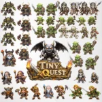 Pack Ultime 42 figurines TinyQuest compatibles HeroQuest et plateau 3D. Collection complète, socle 30 mm, immersion totale.