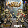 ZOMBIES Figurines Zombies TinyQuest compatibles HeroQuest, idéales pour plateaux imprimés en 3D. Socle 30 mm, faciles à peindre, parfaites pour pression et ambiance sombre.