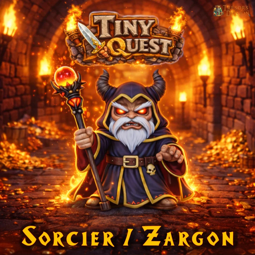 Zargon-figurine-heroquest Figurine Sorcier/Zargon TinyQuest compatible HeroQuest et plateaux 3D. Socle 30 mm, facile à peindre, idéale pour boss final.
