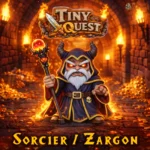 Figurine Sorcier/Zargon TinyQuest compatible HeroQuest et plateaux 3D. Socle 30 mm, facile à peindre, idéale pour boss final.