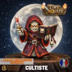 Cultiste TinyQuest compatible plateau 3D HeroQuest. Figurine fanatique ultra immersive pour enrichir vos quêtes et scénarios donjon.