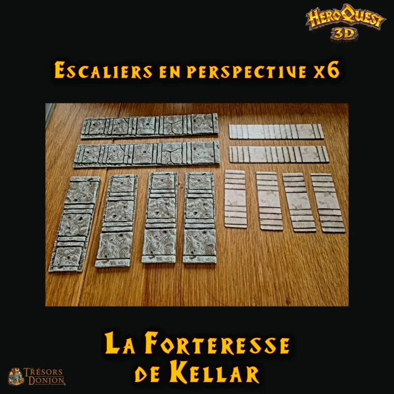 escaliers Accessoires - La Forteresse de Kellar - Extension HeroQuest 3D