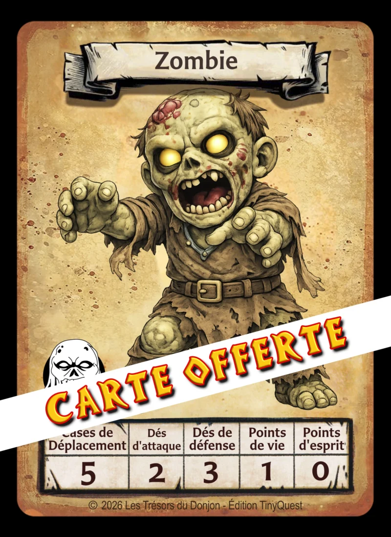 CARTE-ZOMBIE-RECTO Zombies TinyQuest + carte exclusive