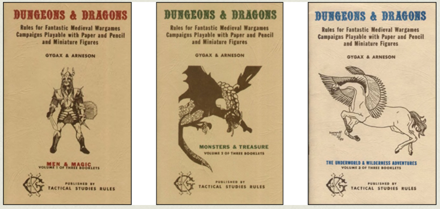 DnD_original Les trois livres originaux de 1974