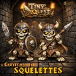 Figurines Squelettes TinyQuest compatibles HeroQuest et plateaux 3D. Socle 25 mm, faciles à peindre, idéales pour ambiance et combats.