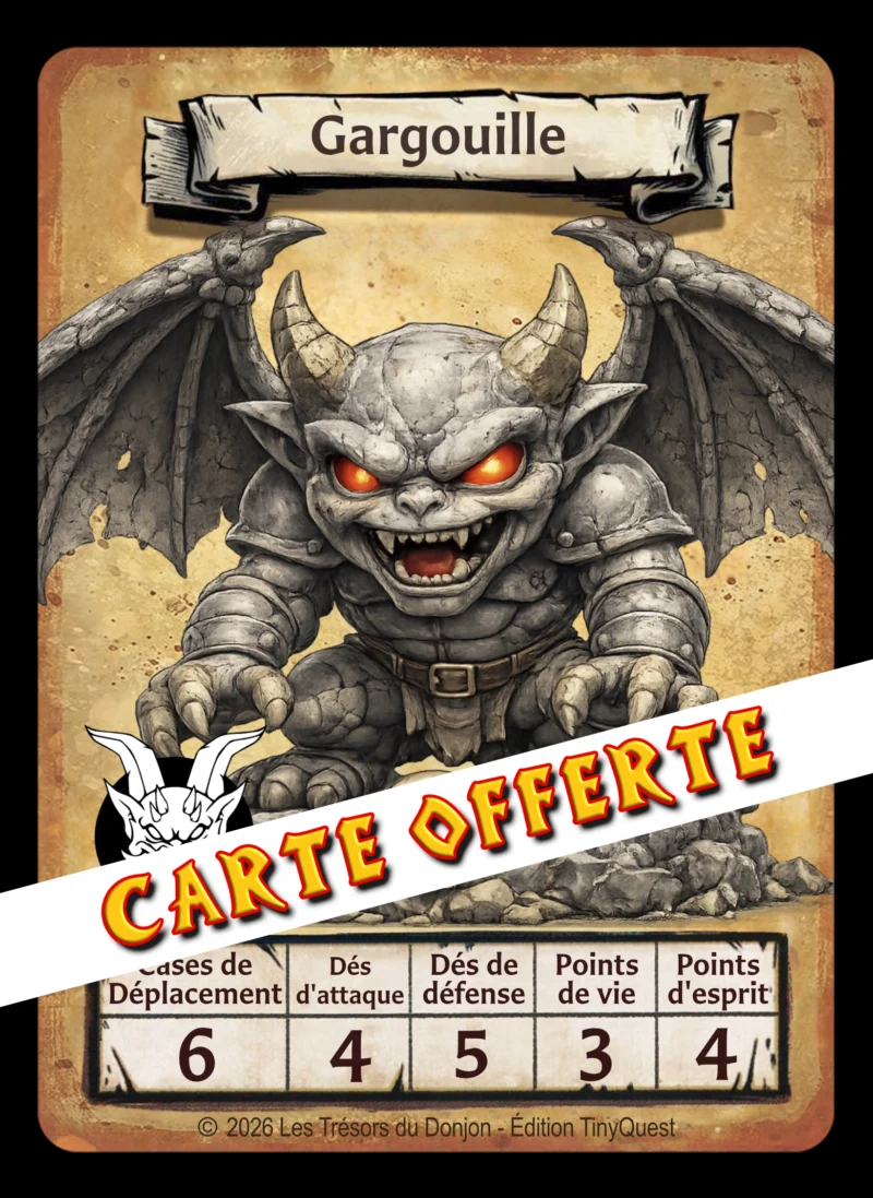 gargouille figurine heroquest carte Gargouille TinyQuest + carte exclusive