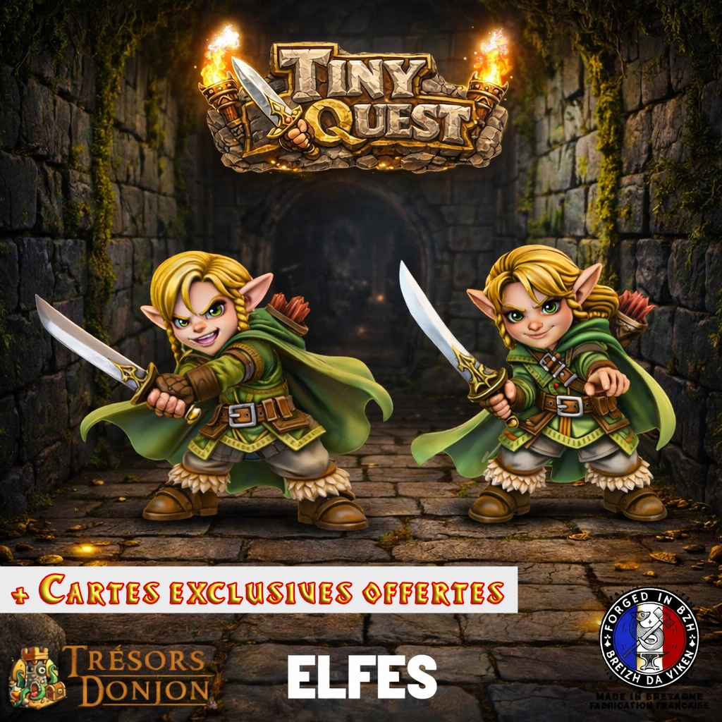 Figurines Elfes Tiny HeroQuest – Compatibles Plateau 3D