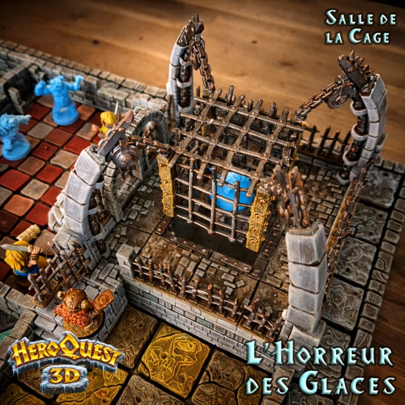 salle de la cage-3 Salle de la Cage - L'Horreur des Glaces - Extension HeroQuest 3D