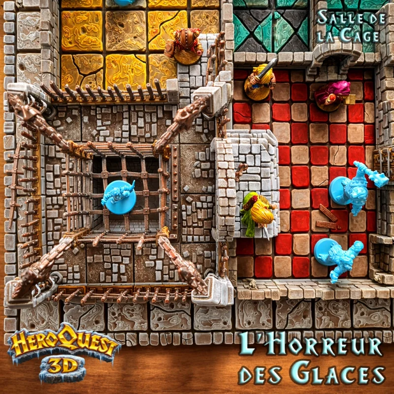 salle de la cage-4 Salle de la Cage - L'Horreur des Glaces - Extension HeroQuest 3D