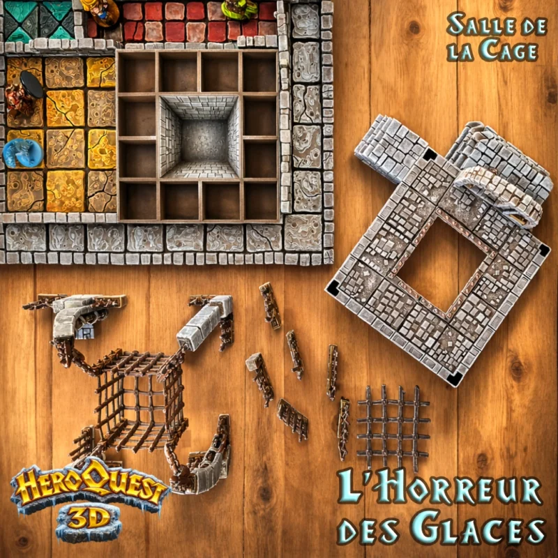salle de la cage-6 Salle de la Cage - L'Horreur des Glaces - Extension HeroQuest 3D