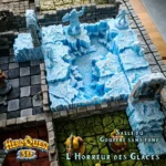 Décor 3D imprimé HeroQuest : la Salle du Gouffre sans Fond. Relief glacial, modules emboîtables, compatible L'Horreur des Glaces