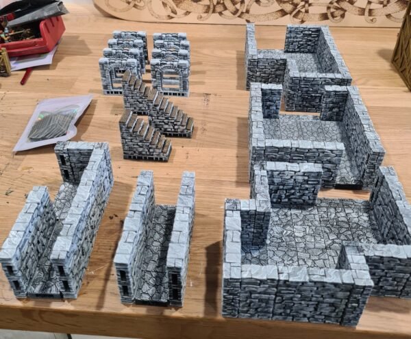 éléments clipsables pour donjon 3d avec escaliers