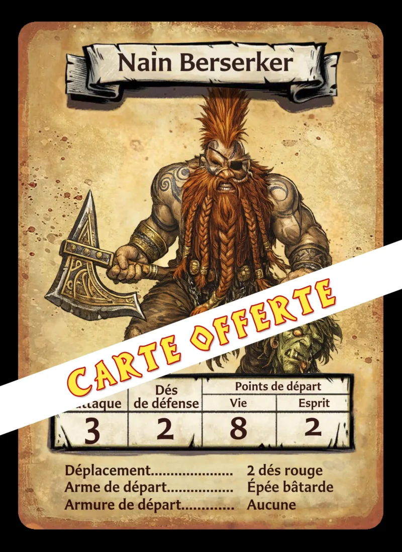 Nain Berserker TinyQuest + carte exclusive
