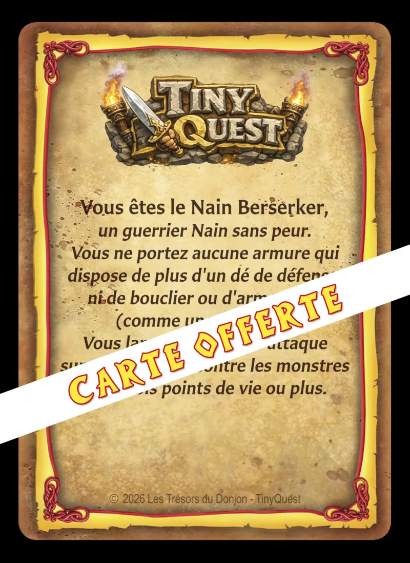 Nain Berserker TinyQuest + carte exclusive