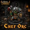 Figurine Chef Orc HeroQuest 3D compatible plateau 3D. Mini-boss orc idéal pour campagnes immersives et donjons stratégiques.