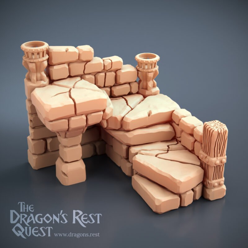 DUN Stairs A v03 Escaliers HeroQuest 3D