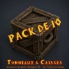 PACK 10 caisses Tonneaux & Caisses HeroQuest 3D