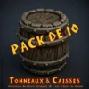 PACK 10 tonneaux Tonneaux & Caisses HeroQuest 3D
