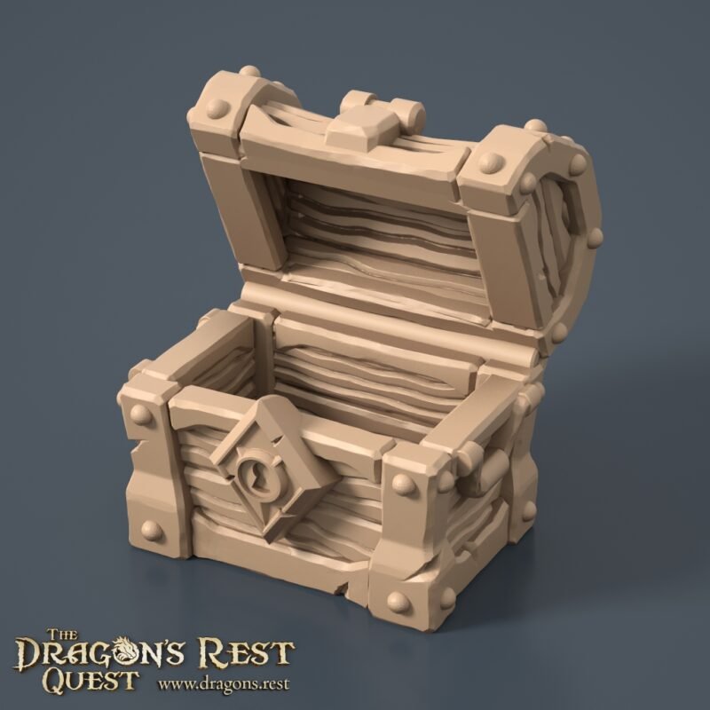 Scatter Treasure Chest - Empty v01 Coffres Pièges HeroQuest 3D - 10 Modèles (unité ou pack)