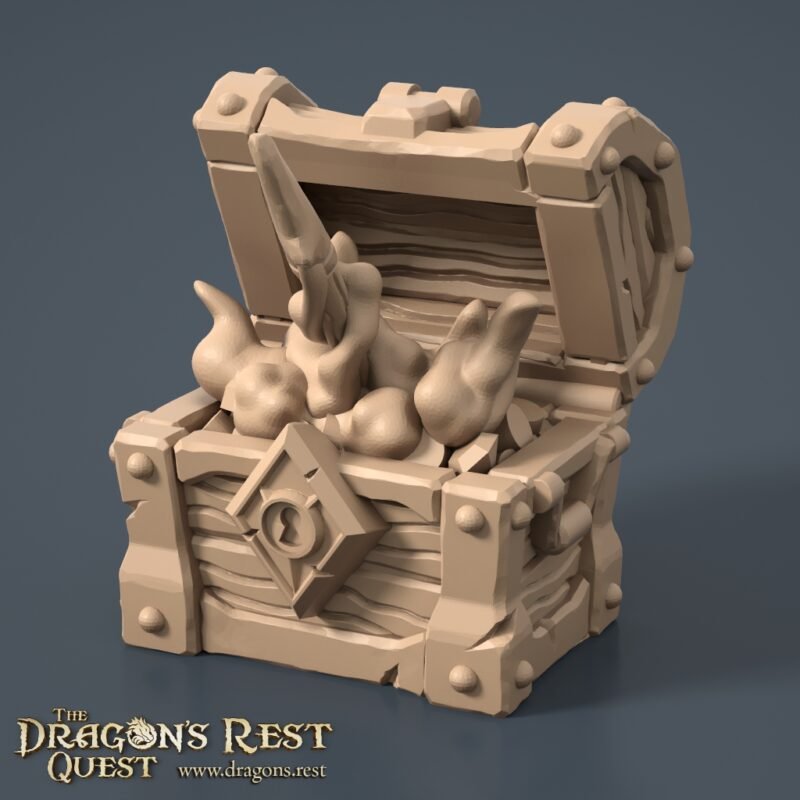 Scatter Treasure Chest - Poison Dart v02 Coffres Pièges HeroQuest 3D - 10 Modèles (unité ou pack)
