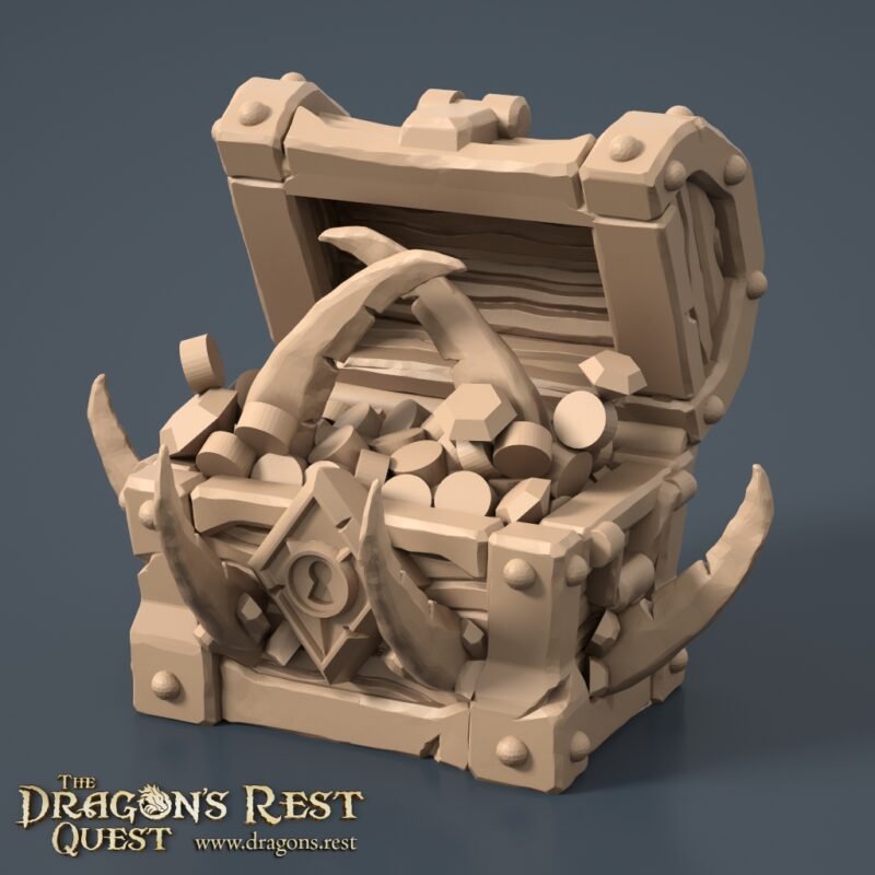 Scatter Treasure Chest - Scythe v02 Coffres Pièges HeroQuest 3D - 10 Modèles (unité ou pack)