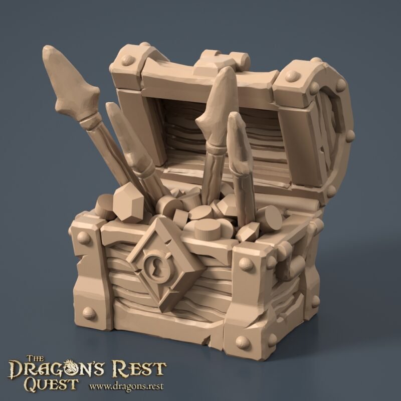 Scatter Treasure Chest - Spikes v02 Coffres Pièges HeroQuest 3D - 10 Modèles (unité ou pack)