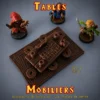 Plateau tables HeroQuest 3D Top D — grande tablée festive 6 chopes séparateur PLA+