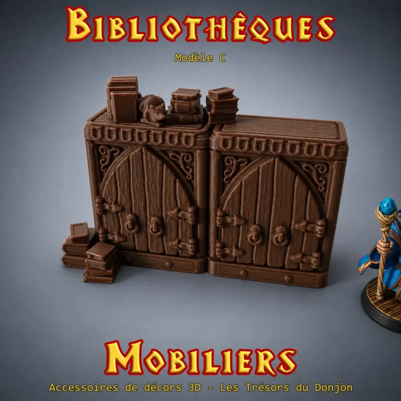 grande armoire fermée donjon 3D mobilier HeroQuest imprimé