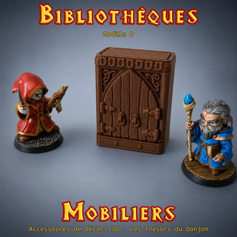 petite armoire simple donjon 3D mobilier médiéval imprimé HeroQuest