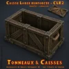 caisse large renforcée ouverte - clr2 Tonneaux & Caisses HeroQuest 3D