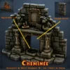 chiminée heroquest details Cheminée HeroQuest 3D détails — emplacement LED passage secret gargouilles miroir doré PLA+