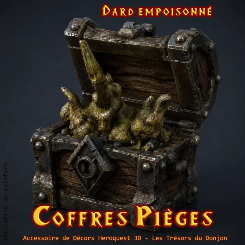 coffres pieges heroquest - coffre piege dard empoisonne Coffre piège dard empoisonné HeroQuest 3D — dards venimeux impression PLA+