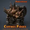 coffres pieges heroquest - coffre piege explosif Coffre piège explosif HeroQuest 3D — masse hérissée décor donjon PLA+