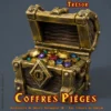 coffres pieges heroquest - coffre tresor Coffre trésor HeroQuest 3D ouvert pièces or et gemmes — décor donjon impression PLA+