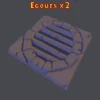 Égouts HeroQuest 3D brut PLA+ — grille de sol 25mm ou 38mm décor donjon licence Dragon Rest