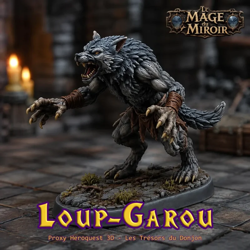 Ajoutez une véritable menace à vos parties grâce à ce proxy Loup-Garou Heroquest en résine 12K HD et transformez chaque malédiction du Mage du Miroir en scène mémorable autour de votre table.