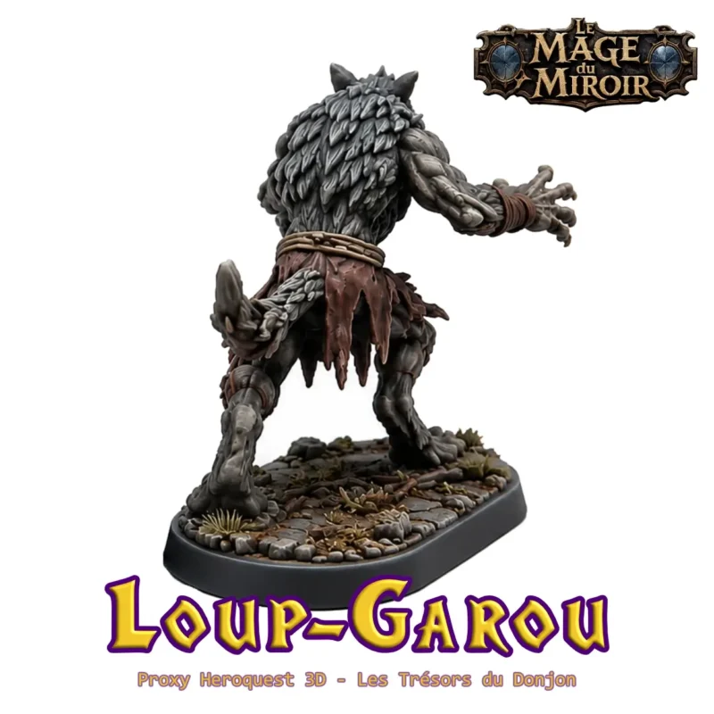 figurine-3d-loup-garou-dos Loup-Garou HeroQuest 3D – Proxy Le Mage du Miroir
