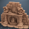 fireplace 1 Cheminée HeroQuest 3D brute impression PLA+ — manteau gargouilles insert feu Dragon Rest