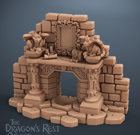 fireplace 2 Cheminée HeroQuest 3D - Gargouilles, Passage Secret & Emplacement LED