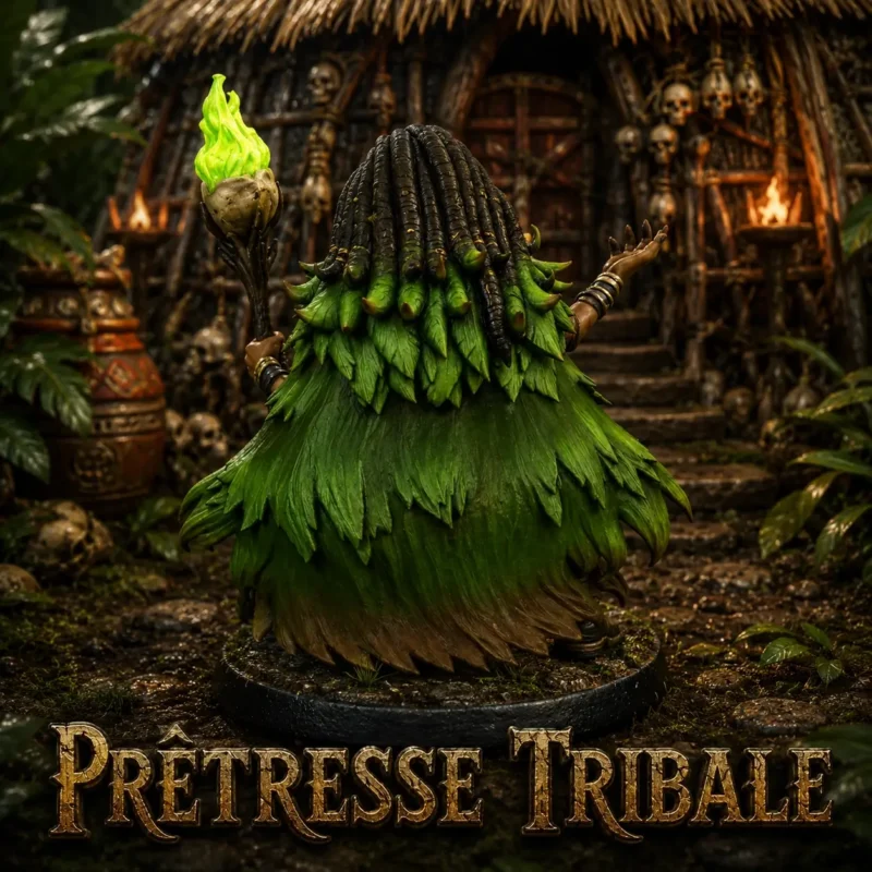 Prêtresse Tribale TinyQuest™ – Figurine HeroQuest Résine 12K HD