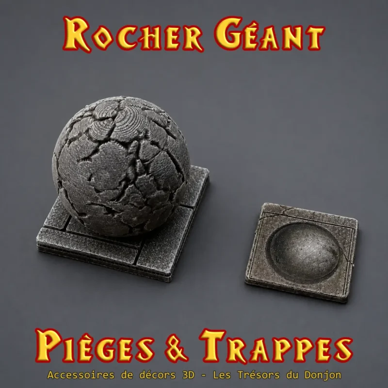 Rocher Géant HeroQuest 3D — Piège Boulder | TDD