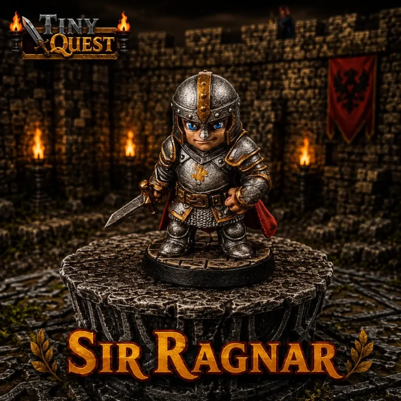 sir-ragnar-tinyquest (1) Figurines Sir Ragnar TinyQuest compatibles HeroQuest et plateaux 3D. Versions libre et prisonnier, socle 25 mm, faciles à peindre.