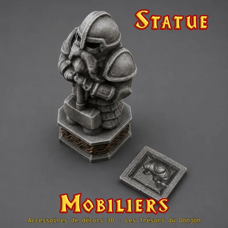Cette statue guerrier s'intègre dans n'importe quelle salle du plateau HeroQuest 3D modulaire et fonctionne avec l'ensemble de la collection de décors et accessoires HeroQuest 3D.