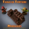 table de torture Heroquest (1) Table de torture HeroQuest 3D peinte — roue engrenages, caisse, squelettes, décor donjon PLA+ atelier breton