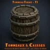 Tonneaux Caisses HeroQuest 3D Tonneau fermé HeroQuest 3D T1 — bois cerclé décor donjon PLA+ Dragon Rest