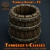 tonneau ouvert-t2 Tonneau ouvert HeroQuest 3D T2 — couvercle amovible décor plateau PLA+