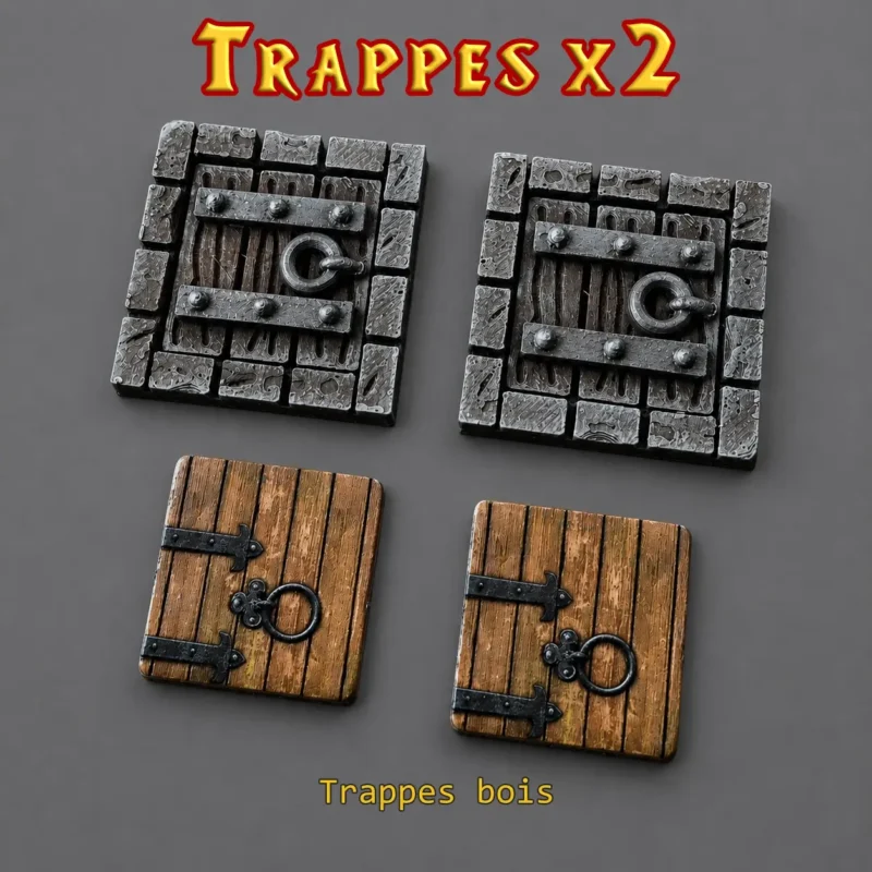 trappes bois heroquest (1) Trappes HeroQuest 3D peinte