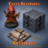 Cases obstruées 25mm- murs obstacles Heroquest bloc obstacle noir PLA+ pour peintres figurines