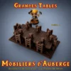 table d'auberge médiévale 3D modèle A chopes de bière PLA+ marron